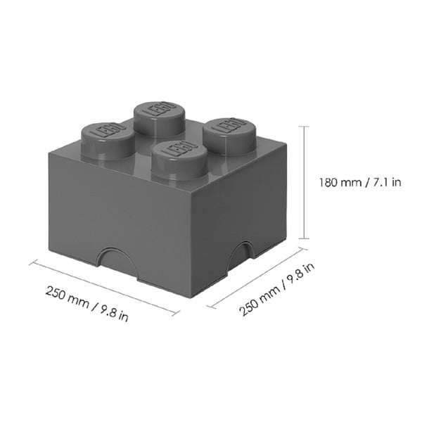 Dječja tamno siva kutija za pohranu LEGO® Square-image-2