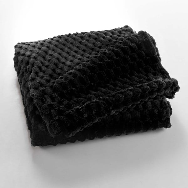 Crna deka od mikroflanela 125x150 cm Mini Frosty – douceur d'intérieur