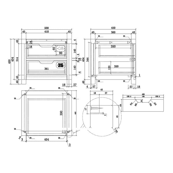 Smeđi noćni ormarić od borovine Vipack Alex-image-2
