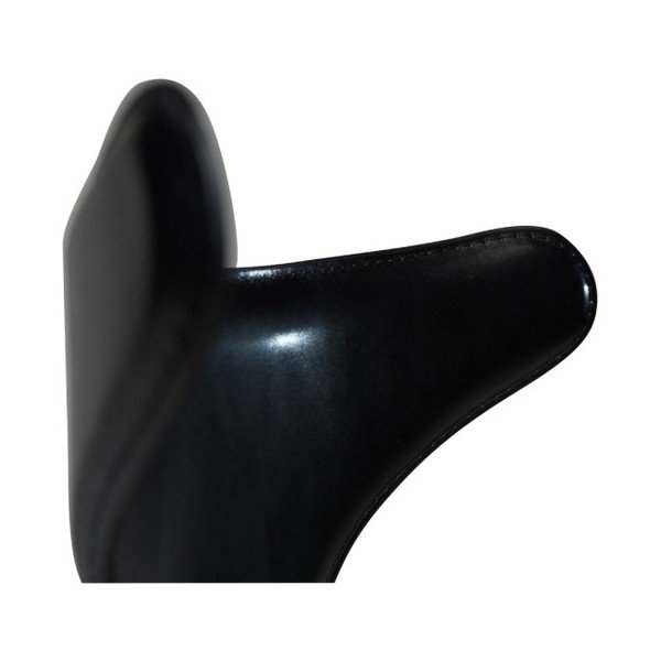 Crna kožna stolica za blagovanje s prirodnom bazom DAN-FORM Dolphin-image-4