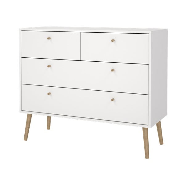 Bijela niska komoda 99x82 cm Bodo – Tvilum-image-3