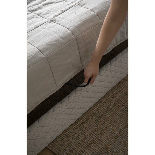 Bež tapecirani krevet za jednu osobu s okvirom od letvica 90x200 cm Sleepy Luna - Miuform-image-1