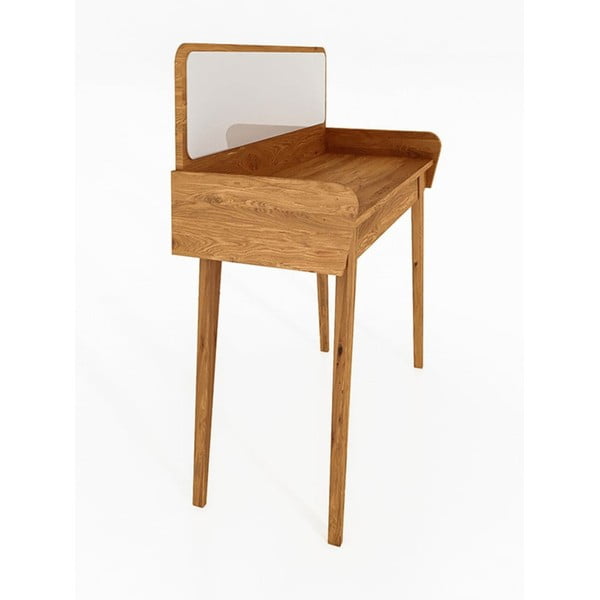 Toaletni stolić od hrastovine s ogledalom 110x45 cm Retro - The Beds-image-2