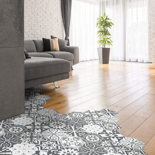 Set od 10 podnih samoljepljivih naljepnica Ambiance Hexagons Rosito, 20 x 18 cm-image-3