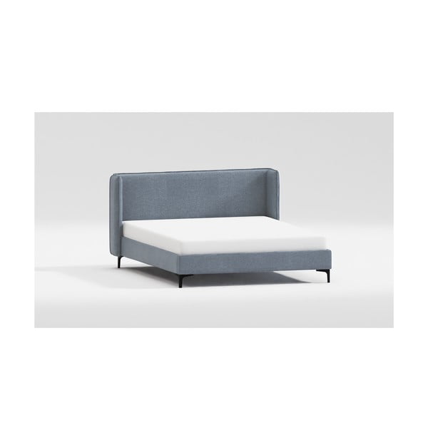 Plavi tapecirani bračni krevet s podnicom 140x200 cm Basti – Ropez-image-3