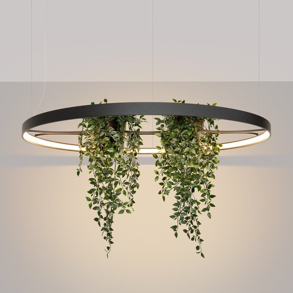 Crna LED viseća svjetiljka aluminijska ø 110 cm RIO – Thoro-image-1