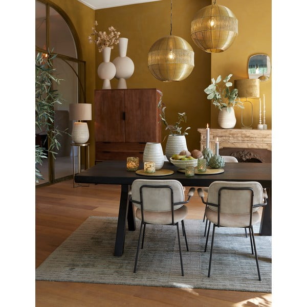 Blagovaonska baršunasta stolica bež boje Emma - Light & Living-image-1