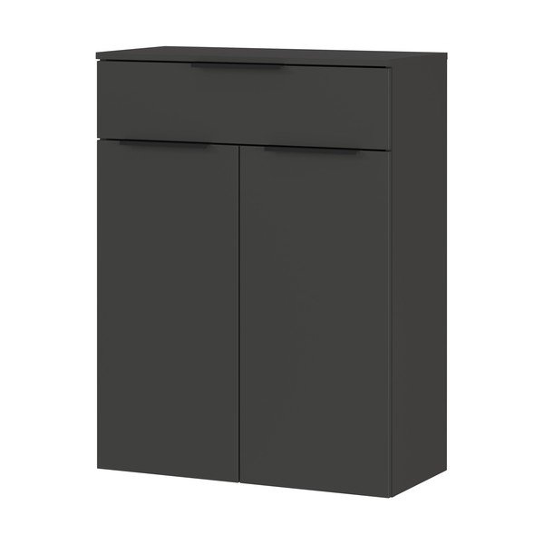 Antracitno sivi visok/zidni kupaonski ormarić 71x95 cm Crandon – Germania-image-2