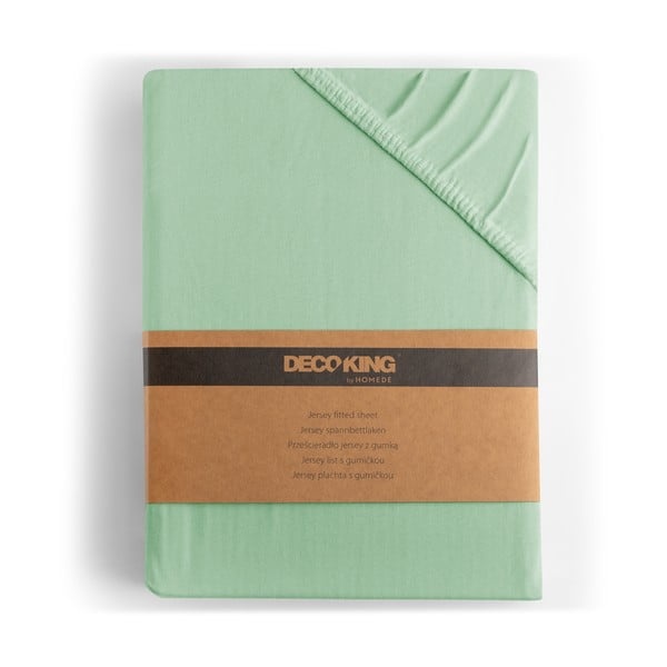 Svijetlo zelena plahta s gumom od jeseya 160x200 cm Amber – Restilo-image-4