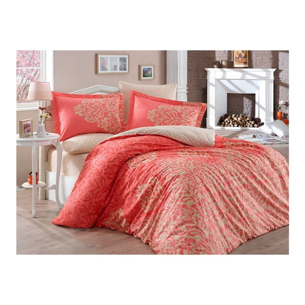 Pamučna posteljina s posteljinom za bračni krevet Serenity, 200 x 220 cm