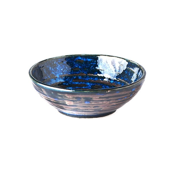 Mala plava keramička zdjela MIJ Copper Swirl, ø 13 cm