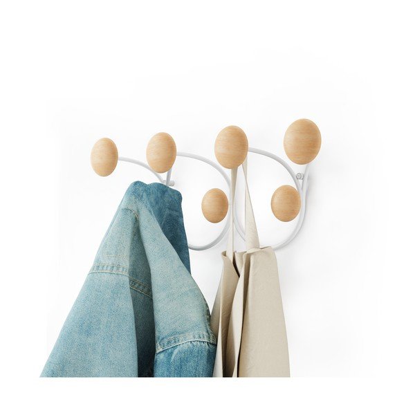 Bijela zidna vješalica od prirodnog borovine Dotsy - Umbra-image-4