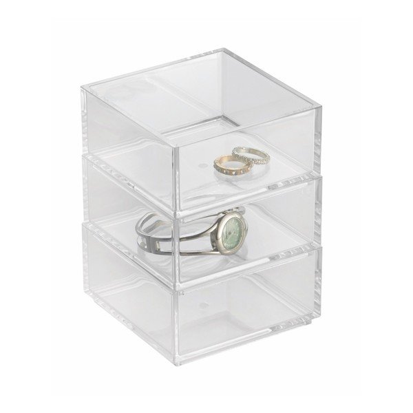 Set od 3 InterDesign Clarity Stacker kutije za pohranu-image-1