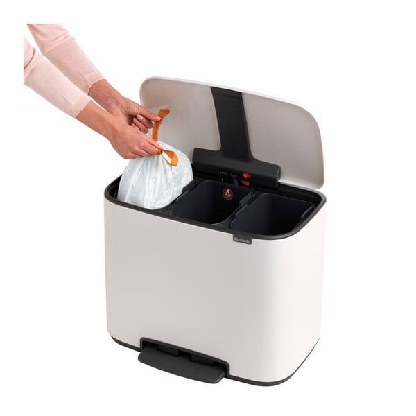 Bijela željezna kanta za smeće za odvojeni otpad/s pedalom 33 l Bo – Brabantia-image-4