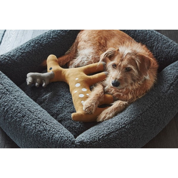 Tamno sivi krevet za pse od boucle tkanine 71x91 cm Senso Graphite M – MiaCara-image-1