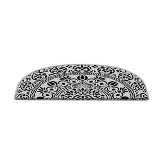 Crno-bijeli set tepiha za stepenice 16 kom 20x65 cm Anatolian Lace – Vitaus