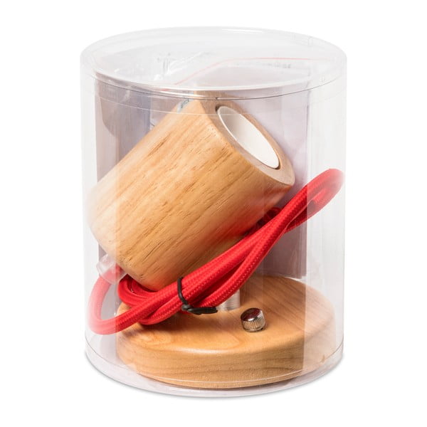 Viseća svjetiljka s crvenim kablom SULION Wood-image-3