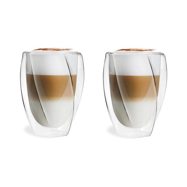 Set od 2 šalice s dvostrukom staklenom stijenkom Vialli Design Latte, 300 ml