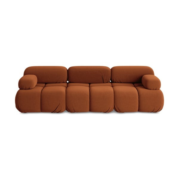 Narančasta baršunasti sofa 285 cm Lokua – Makamii