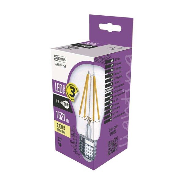 LED žarulja EMOS Filament A60 Topla bijela, 11W E27-image-2