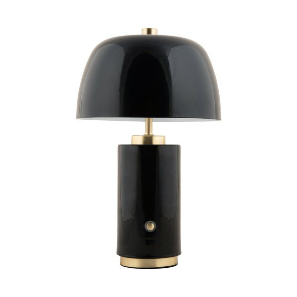 Crna LED stolna lampa s mogućnosti zatamnjivanja s metalnim sjenilom (visina 30 cm) Freya – Leitmotiv