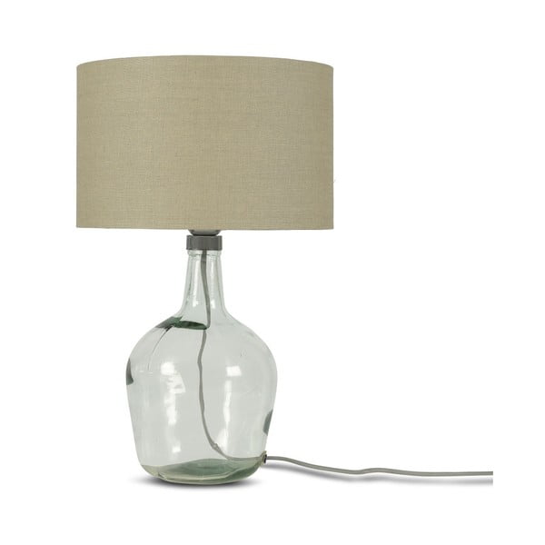 Stolna lampa s bež sjenilom i konstrukcijom od recikliranog stakla Good &amp; Mojo Murano, ⌀ 30 cm