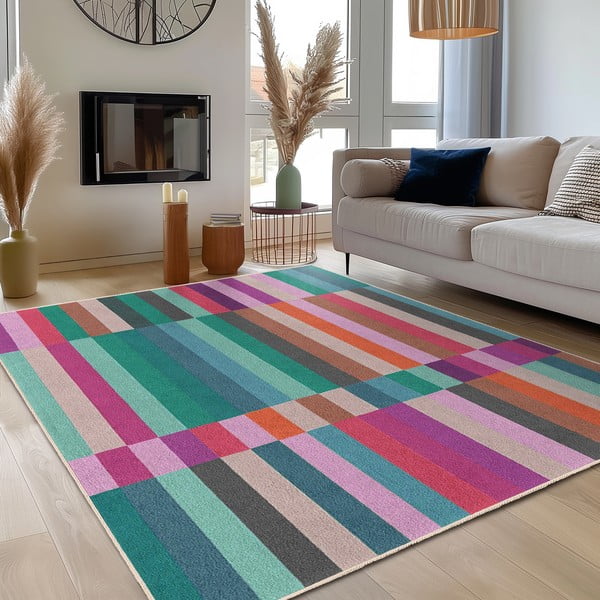 Tirkizni periv tepih 160x230 cm Acid Rain – Mila Home-image-3