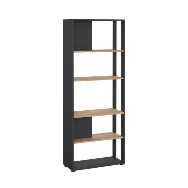 Antracitno siva/u prirodnoj boji biblioteka u dekoru hrasta 80x205 cm Sign – Tvilum-image-3