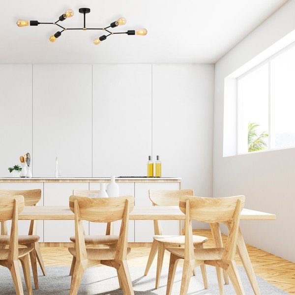 Crna stropna svjetiljka 48x95 cm Sparrow – Opviq lights-image-1