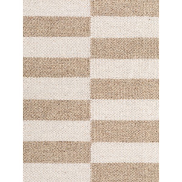 Bijeli/svjetlo smeđi obostrani/ručno rađen vunen tepih 80x150 cm Vika – Hanse Home-image-3