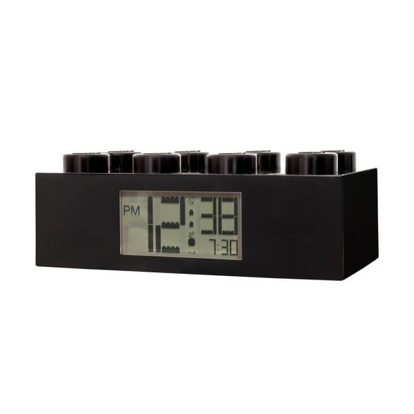 Crni digitalni sat s LEGO® Brick budilicom-image-1
