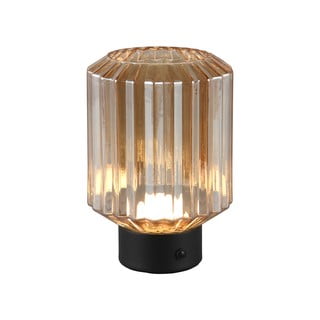 Crna/bež LED stolna lampa s mogućnosti zatamnjivanja sa staklenim sjenilom (visina 19,5 cm) Lord – Trio