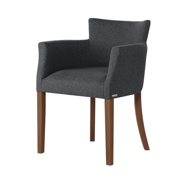 Antracit siva stolica s tamnosmeđim nogama od bukve Ted Lapidus Maison Santal