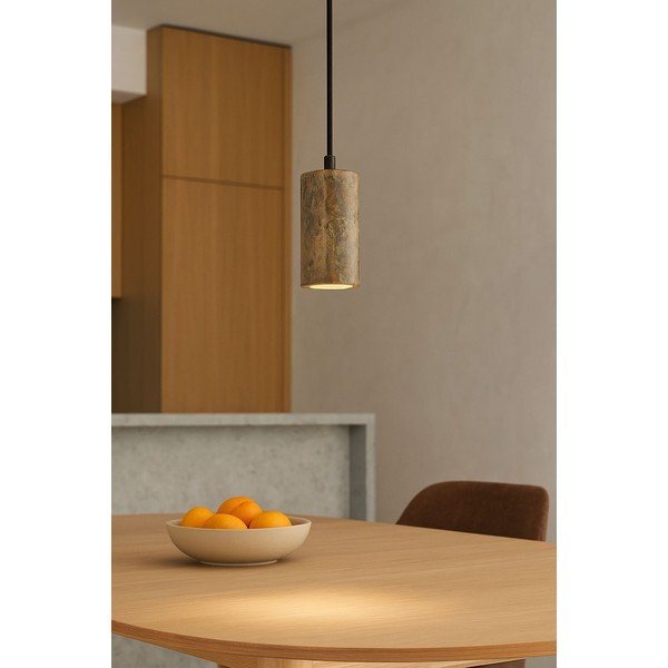 Siva viseća svjetiljka s kamenim sjenilom ø 6,5 cm Selma – Opviq lights-image-4