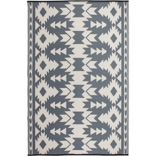 Sivi dvostrani vanjski tepih od reciklirane plastike Fab Hab Miramar Gray, 90 x 150 cm
