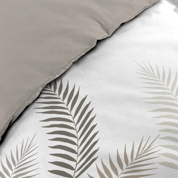 Bijela/smeđe-siva pamučna posteljina za bračni krevet/za produženi krevet 240x220 cm Goyave – douceur d'intérieur-image-4