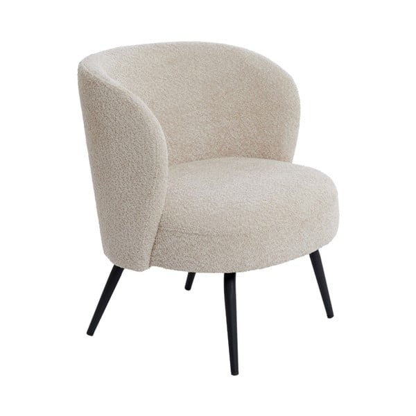 Krem fotelja od bouclé tkanine Dieyda – Light & Living