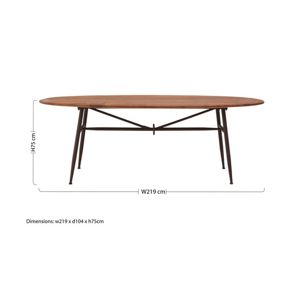 Blagovaonski stol od punog oraha 104x219 cm New Foundry – Premier Housewares-image-4