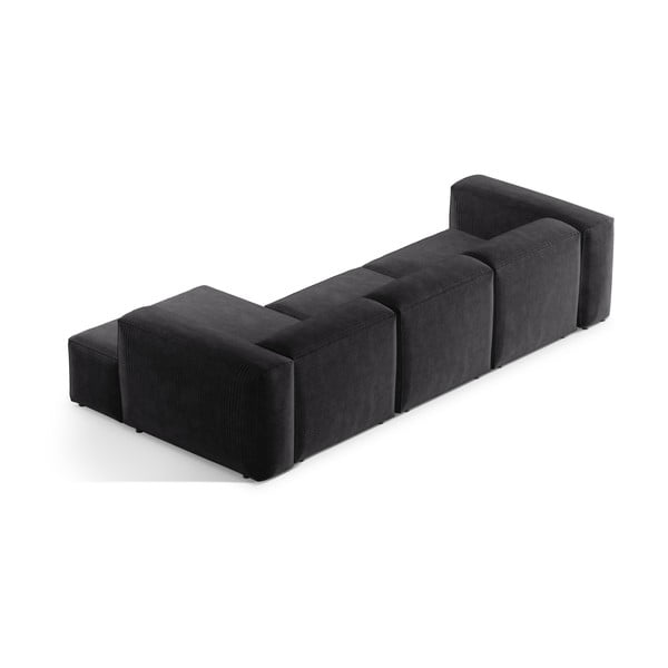 Tamno siva kutna garnitura od samta (s desnim kutom/s ležaljkom) Bergamo – Cosmopolitan Design-image-4