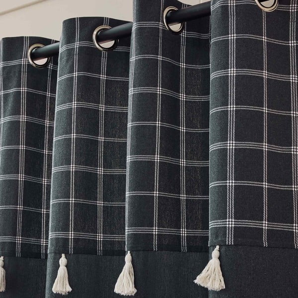 Antracitno siva zavjesa od mješavine pamuka 140x240 cm Everest – douceur d'intérieur-image-2