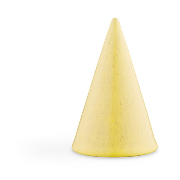 Žuta ukrasna statueta od zemljanog posuđa Kähler Design Glazed Cone Yellow, visina 11 cm