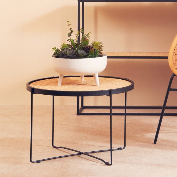 Okrugao stolić za kavu od ratana u prirodnoj boji ø 60 cm Depok – Premier Housewares-image-4