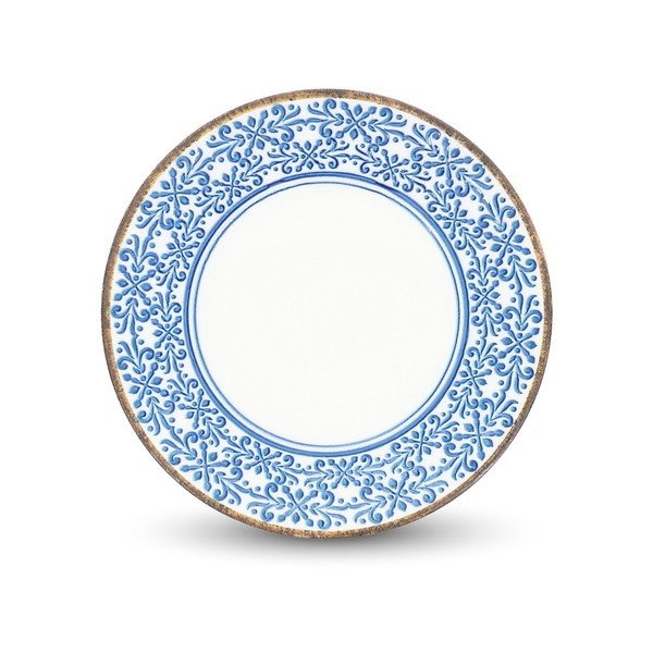 Bijeli/plavi desertni porculanski tanjur ø 21 cm Azul – BonBistro