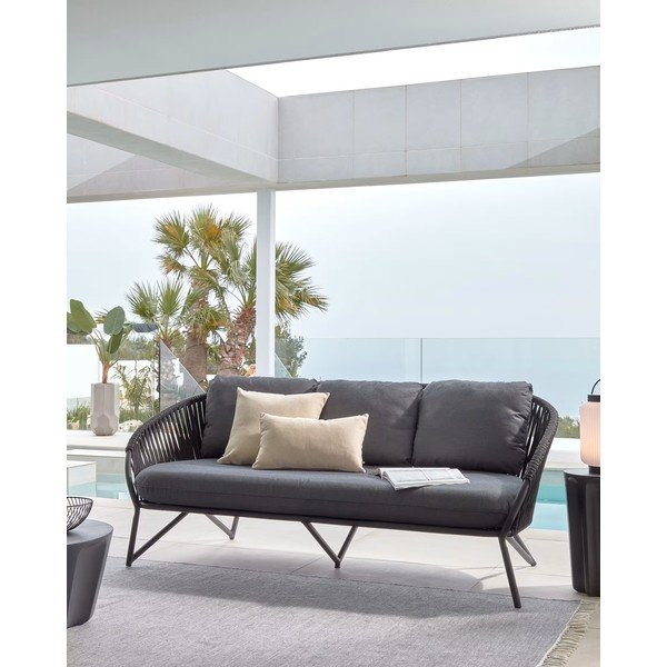 Crna vrtna sofa Kave Home Branzie-image-1