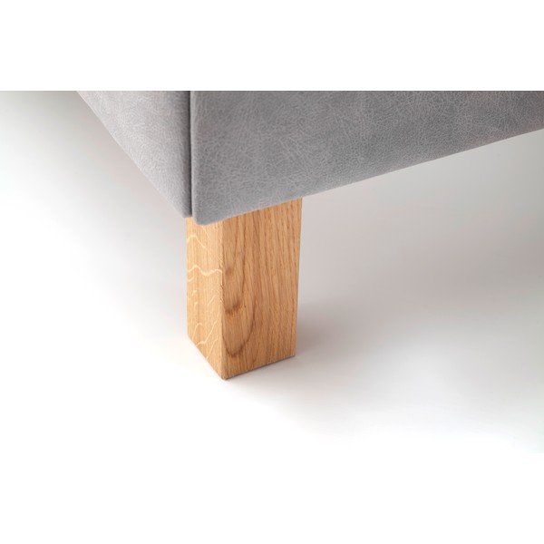 Svijetlo sivi tapecirani bračni krevet s prostorom za odlaganje s podnicom 160x200 cm San Remo – Meise Möbel-image-1