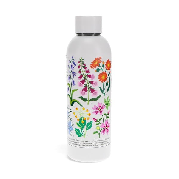 Bijela boca za vodu od nehrđajućeg čelika 500 ml Wild Flowers – Rex London