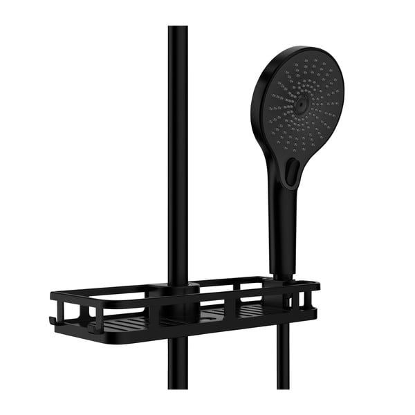 Mat crna samodržeća plastična kupaonska polica Libertà - Wenko-image-3