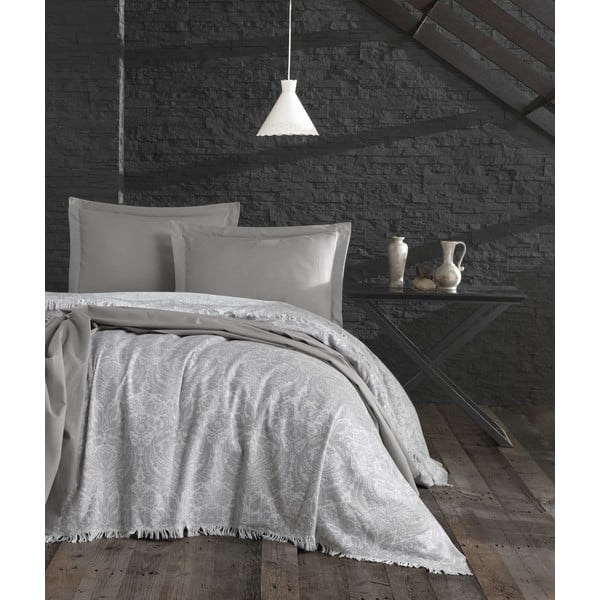 Prekrivač za bračni krevet EnLora Home Nish Grey, 240 x 260 cm