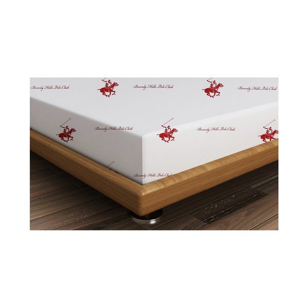Neelastična posteljina za bračni krevet s crvenim detaljima Beverly Hills Polo Club Clancy, 240 x 260 cm-image-1