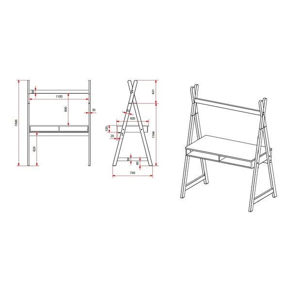 Bijeli dječji stol Vipack Kiddy-image-2